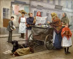Vojtěch Bartoněk, Dairywoman, 1890s, oil on canvas