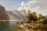 Adolf Chwala, Mondsee with Dragon Rock, 1880s, oil on canvas