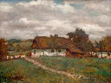 Jan Honsa, Laundry Day, circa 1920, oil on cardboard