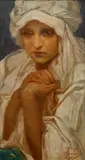 Alphonse Mucha, Portrait of a Young Woman