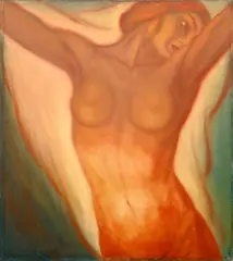 František Drtikol, Woman, 15. 10. 1935, oil on wood panel