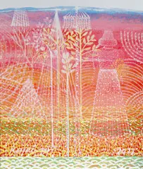 Jiří Kaloč, Enchanting Event, 2022, mixed media (acrylic, lacquer) on paper