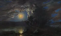 Anton Waldhauser, Nocturnal View of the Hluboká Chateau, after 1875, oil on canvas