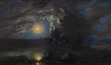 Anton Waldhauser, Nocturnal View of the Hluboká Chateau, after 1875, oil on canvas