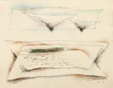 Josef Šíma, Landscape, 1932, mixed media (watercolor, ink) on paper