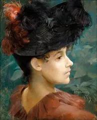 Vojtěch Hynais, Portrait of Suzanne Valadon, 1889, pastel on paper laid down on canvas
