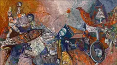Endre Nemes, Chaos in the Village, 1946, tempera on canvas