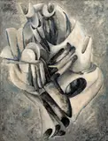 Ruth Francken, Composition, 1953, oil on plywood