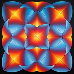 Jan Kaláb, Kaleidoscope 922 (SHADES OF FIRE), 2022, acrylic on canvas