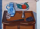Karel Černý, Still Life with Jug and Fruit, 1950, oil on canvas
