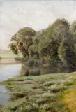 Jan Köppl, Riverbank, first half of the 1890s, oil on canvas