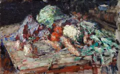 Ludvík Kuba, Still Life with Vegetables, 1950, oil on canvas