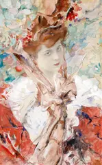 Jan Dědina, Allegory of October, 1906, mixed media (watercolor, gouache, pencil) on paper