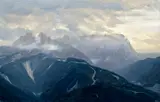 Adam Kašpar, Evening on the Aiarnola Mountain, 2022, oil on canvas
