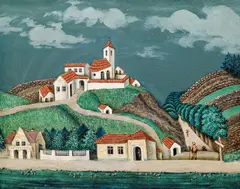 Antonín Procházka, Moravian Town, 1926, oil on canvas