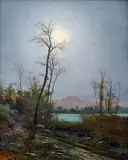 Anton Waldhauser, Path under the Full Moon, second half of the 1870s, oil on canvas
