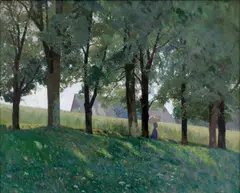 Alley in Bítov by Roman Havelka, 1905, oil on canvas, sold Nov 2022