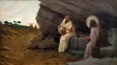 Antonín Hudeček, Christ and the Woman of Samaria at the Well, 1890–1891, oil on canvas