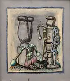 František Janoušek, Fossil People I, 1938, tempera on canvas