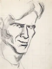 Bohumil Kubišta, Self-Portrait, 1909–1910, charcoal on paper