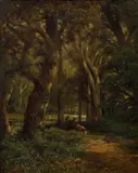 Adolf Chwala, Forest Interior, 1870s, oil on canvas