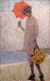 Kamil Stuchlík, Nude with Parasol, 1924, oil on canvas