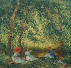 Karel Langer, Three Women in a Park, after 1910, oil on canvas