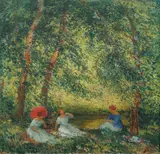 Karel Langer, Three Women in a Park, after 1910, oil on canvas