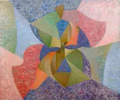 Josef Vohrabal, Fight in front of a Goal, 1971, oil on canvas