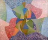 Josef Vohrabal, Fight in front of a Goal, 1971, oil on canvas