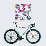 Ondrash & Kašpárek, Festka Scalatore & Festka #1, 2021, painting: acrylic on canvas kolo: mixed media (acrylic, lacquerk) on a carbon frame, 2021, wheel size 55