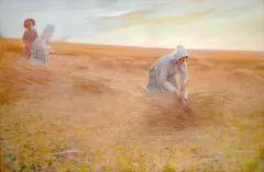 Antonín Hudeček, The Gleaners, 1896, syntonos on cardboard