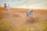 Antonín Hudeček, The Gleaners, 1896, syntonos on cardboard