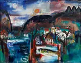 Josef Jira, Spring Landscape with Trout