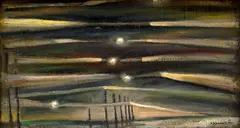 Václav Zykmund, Night Town, 1944, oil on canvas