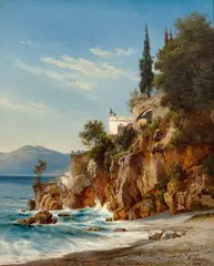 Alois Kirnig, Beach near Fiume, 1889, oil on canvas