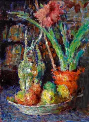 Ludvík Kuba, Still Life with a Statue of a Chinese Deity, 1952, oil on canvas