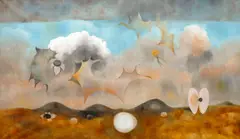 Ota Janeček, Landscape with the Seeds of Life, 1976, oil on canvas