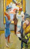 Kurt Gröger, In Louvre, circa 1948, oil on wood panel
