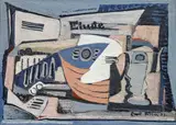 Emil Filla, Still Life with Mandolin and Glass, 1927, oil on canvas