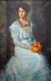 Edgardo Sambo, Portrait of Růžena Smíchovská, 1909, oil on canvas
