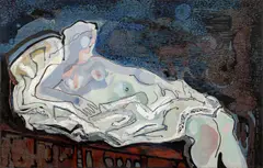 Emanuel Frinta, Lying Nude, 1928, oil on canvas