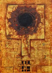 Mikuláš Medek, Sensitive Signal III, 1963, mixed media (oil, enamel) on canvas