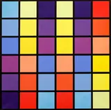 Jan Kubíček, An Image Structure with a Systematic Arrangement of Colours, 1977, acrylic on canvas