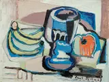 Emil Filla, Still Life with Goblet and Bananas, 1927, oil on wood panel