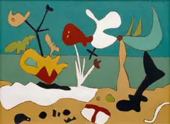 František Gross, Undersea Landscape, 1969, oil on hardboard