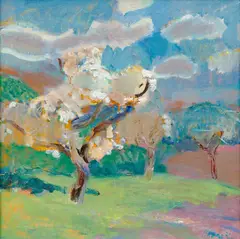 Zdeněk Sýkora, Spring Landscape, 2nd half of the 1960s, oil on canvas