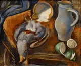 Alfred Justitz, Still Life with Partridge and Green Lemon, 1925, oil on canvas