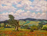 Jan Honsa, Summer Landscape, 1912, oil on cardboard