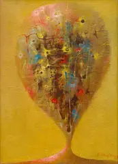František Muzika, Tree XXVI in Yellow, 1957, oil on canvas